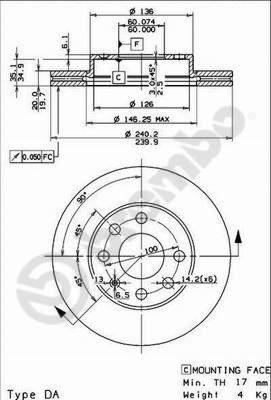 Brembo 09.8635.75 - Тормозной диск unicars.by