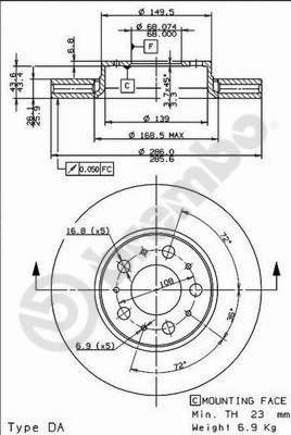 Brembo 09.8633.75 - Тормозной диск unicars.by