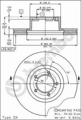 Brembo 09.3373.10 - Тормозной диск unicars.by