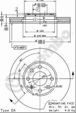 Brembo 09.7628.11 - Тормозной диск unicars.by