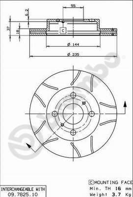 Brembo 09.7825.75 - Тормозной диск unicars.by