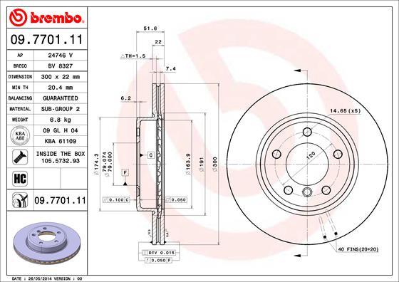 Brembo 09.7701.11 - Тормозной диск unicars.by