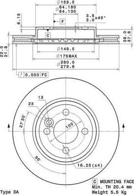 Brembo 09.A761.11 - Тормозной диск unicars.by