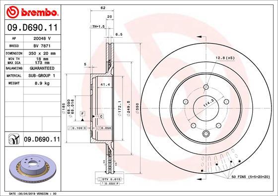 Brembo 09.D690.11 - Тормозной диск unicars.by