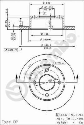 Brembo 08.4946.20 - Тормозной диск unicars.by