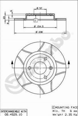 Brembo 08.4929.75 - Тормозной диск unicars.by