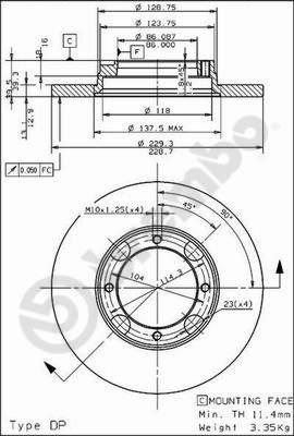 Brembo 08.4974.10 - Тормозной диск unicars.by