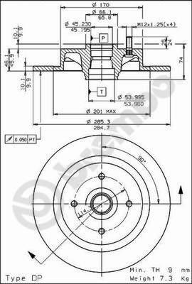 Brembo 08.5051.10 - Тормозной диск unicars.by