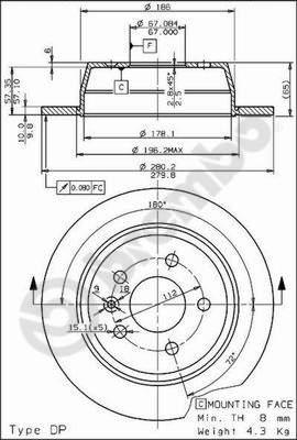 Brembo 08.6968.10 - Тормозной диск unicars.by