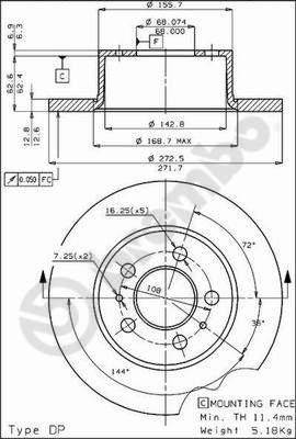 Brembo 08.1646.10 - Тормозной диск unicars.by