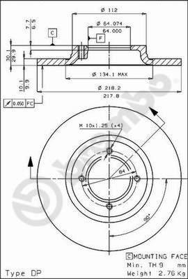 Brembo 08.3372.10 - Тормозной диск unicars.by