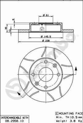 Brembo 08.2958.75 - Тормозной диск unicars.by