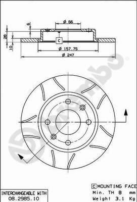 Brembo 08.2985.75 - Тормозной диск unicars.by