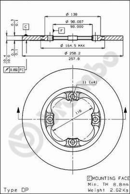 Brembo 08.2162.10 - Тормозной диск unicars.by