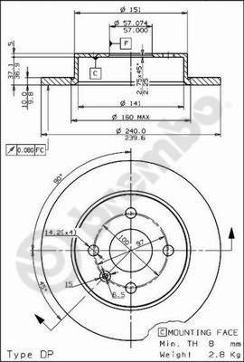 Brembo 08.7626.75 - Тормозной диск unicars.by