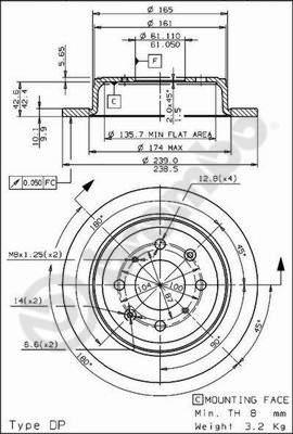 Brembo 08.7104.75 - Тормозной диск unicars.by