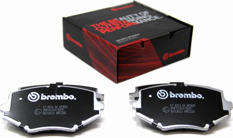 Brembo 07.B314.06 - Комплект высокоэффективных тормозных колодок unicars.by