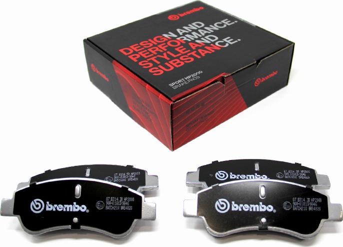 Brembo 07.B314.38 - Комплект высокоэффективных тормозных колодок unicars.by