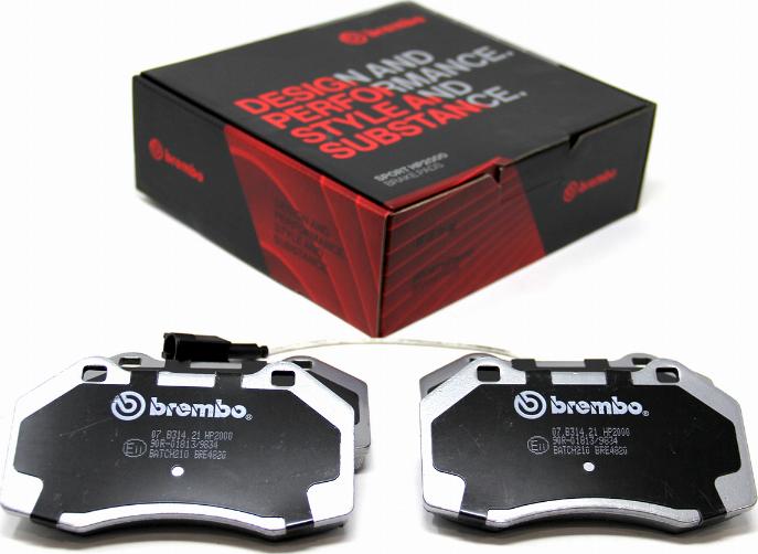 Brembo 07.B314.21 - Комплект высокоэффективных тормозных колодок unicars.by