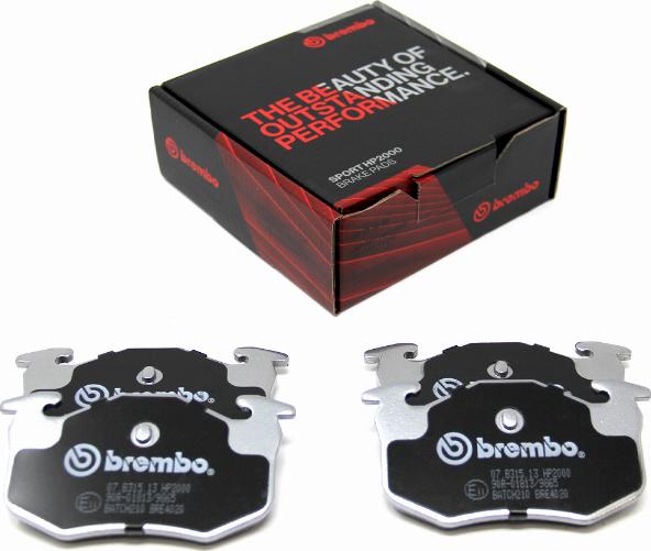 Brembo 07.B315.13 - Комплект высокоэффективных тормозных колодок unicars.by