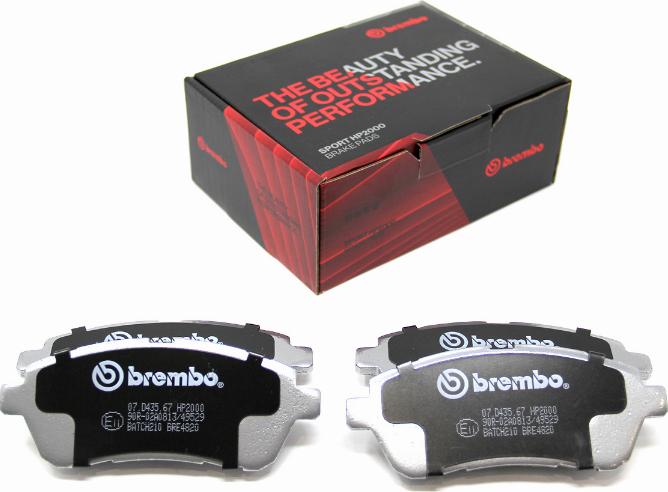 Brembo 07.D435.67 - Комплект высокоэффективных тормозных колодок unicars.by