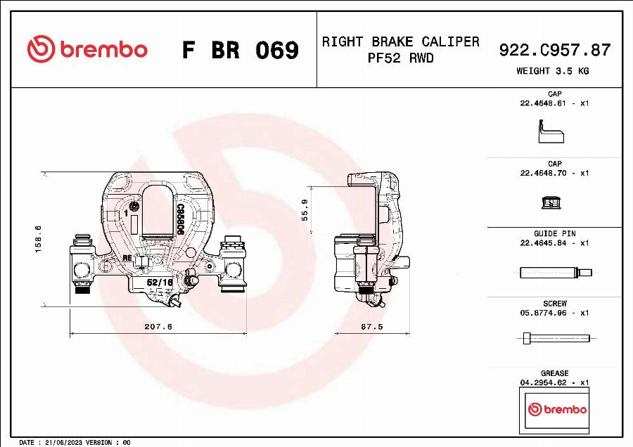 Brembo F BR 069 - Тормозной суппорт unicars.by