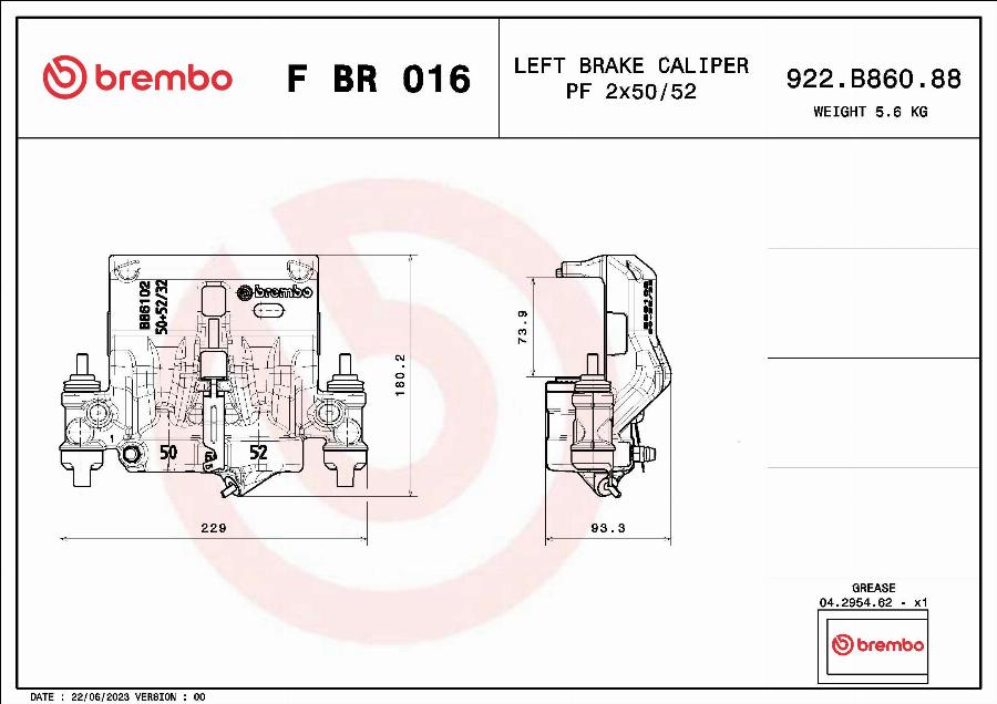 Brembo F BR 016 - Тормозной суппорт unicars.by