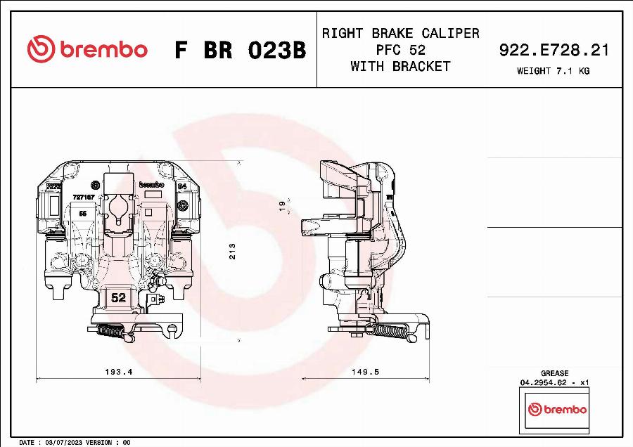 Brembo F BR 023B - Тормозной суппорт unicars.by