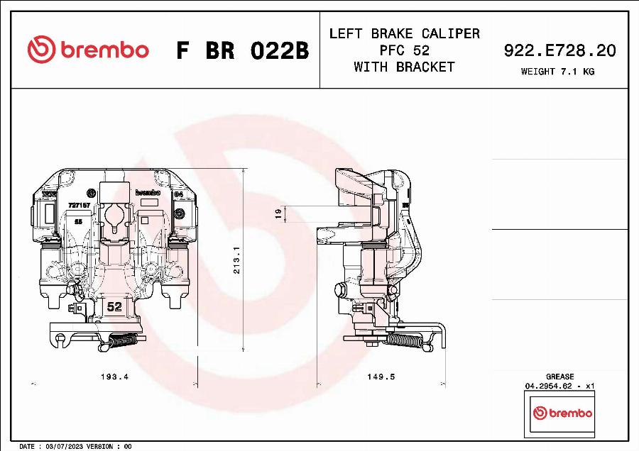 Brembo F BR 022B - Тормозной суппорт unicars.by