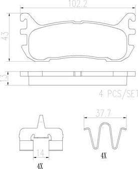 Brembo P49046N - Тормозные колодки, дисковые, комплект unicars.by