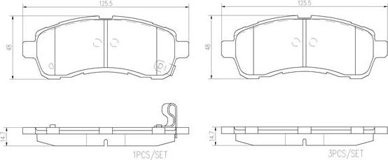 Brembo P 49 057 - Тормозные колодки, дисковые, комплект unicars.by