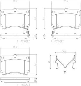 Brembo P49016N - Тормозные колодки, дисковые, комплект unicars.by