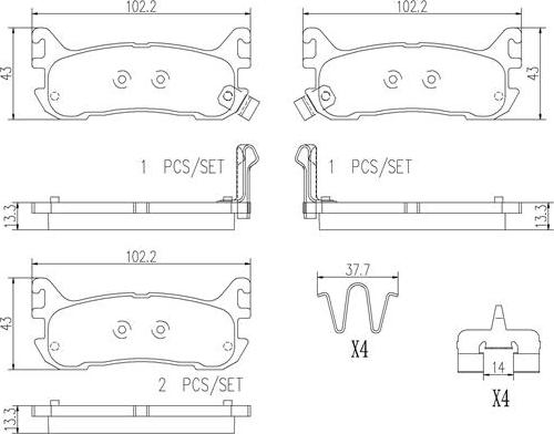 Brembo P49021N - Тормозные колодки, дисковые, комплект unicars.by