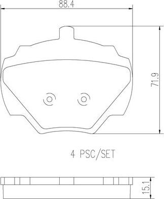 Brembo P44001N - Тормозные колодки, дисковые, комплект unicars.by