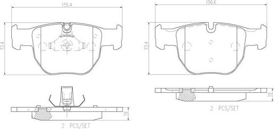 Brembo P44012N - Тормозные колодки, дисковые, комплект unicars.by