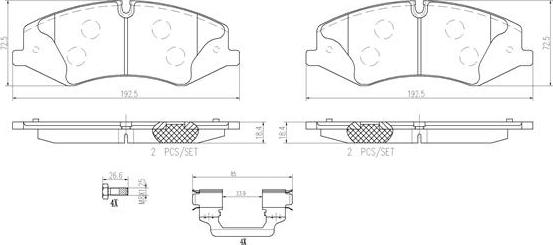 Brembo P44024N - Тормозные колодки, дисковые, комплект unicars.by