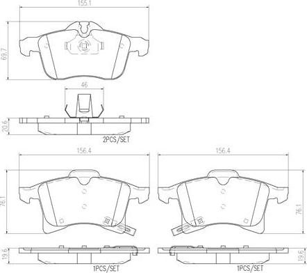 Brembo P59045N - Тормозные колодки, дисковые, комплект unicars.by