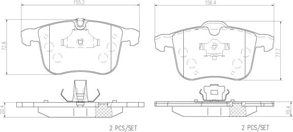 Brembo P59046N - Тормозные колодки, дисковые, комплект unicars.by