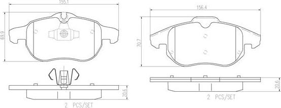 Brembo P59043N - Тормозные колодки, дисковые, комплект unicars.by