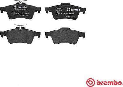 Brembo P 59 042 - Тормозные колодки, дисковые, комплект unicars.by