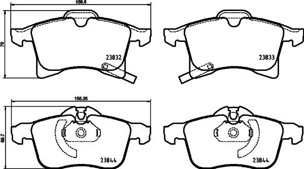 Brembo P 59 089 - Тормозные колодки, дисковые, комплект unicars.by