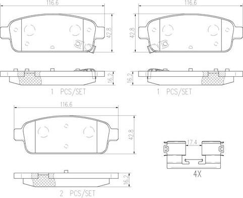 Brembo P59080N - Тормозные колодки, дисковые, комплект unicars.by