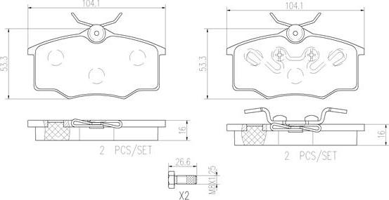 Brembo P59034N - Тормозные колодки, дисковые, комплект unicars.by