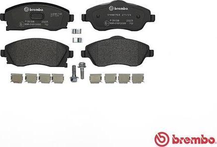 Brembo P 59 036 - Тормозные колодки, дисковые, комплект unicars.by