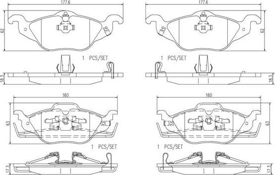 Brembo P59030N - Тормозные колодки, дисковые, комплект unicars.by