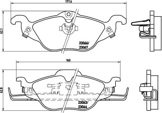 Brembo P 59 030 - Тормозные колодки, дисковые, комплект unicars.by