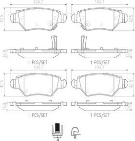 Brembo P59031N - Тормозные колодки, дисковые, комплект unicars.by