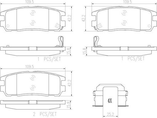 Brembo P59021N - Тормозные колодки, дисковые, комплект unicars.by