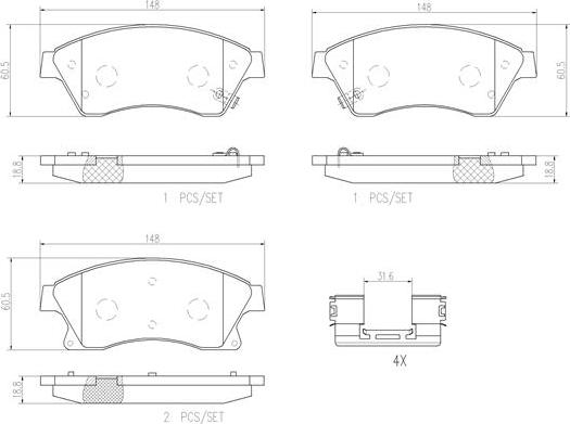 Brembo P59076N - Тормозные колодки, дисковые, комплект unicars.by