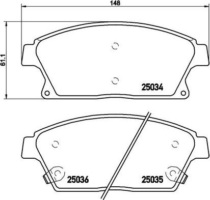 Brembo P 59 077 - Тормозные колодки, дисковые, комплект unicars.by